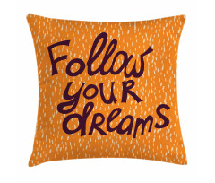 Warm Toned Motivation Design Pillow Cover