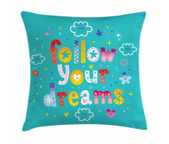 Childish Style Funny Clouds Pillow Cover