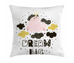 Unicorn in the Sky with Stars Pillow Cover