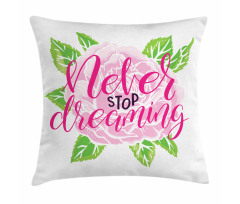 Romantic Rose Calligraphy Pillow Cover