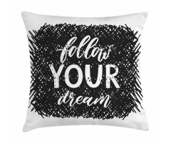 Words Grunge Black Scribble Pillow Cover