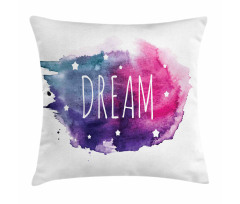 Words with Stars Watercolors Pillow Cover