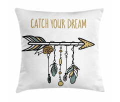 Tribal Arrow with Feathers Pillow Cover