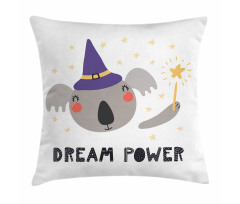 Funny Koala in a Witch Hat Pillow Cover