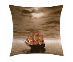 Lonely Ship Sailing Pillow Cover