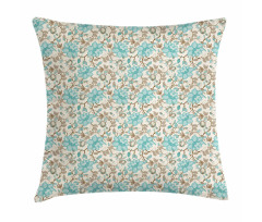 Delicate Flower Branches Pillow Cover