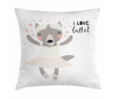 Ballerina Wolf in a Tutu Pillow Cover