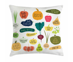 Plant Fruit Vegetable Slogan Pillow Cover