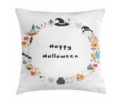 Happy Halloween Sketch Pillow Cover