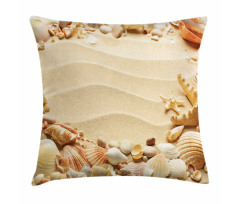 Blurry Ocean Seashells Sandy Pillow Cover