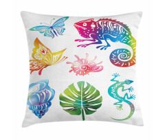 Exotic Fauna and Foliage Pillow Cover