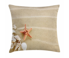 Exotic Seashells with Sand Pillow Cover