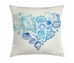 Coastal Design Grunge Heart Pillow Cover