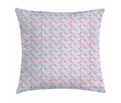 Birds on Marine Stripes Pillow Cover