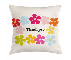 Simple Colorful Flowers Pillow Cover