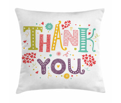 Lettering Thankful Pillow Cover