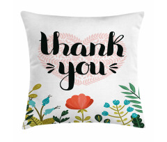 Heart Flowers and Leaves Pillow Cover