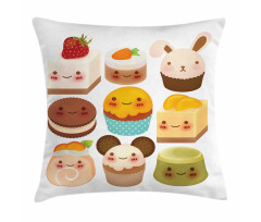 Baked Goods with Smileys Pillow Cover