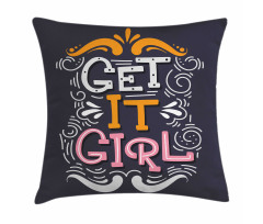 Get It Girl Typography Pillow Cover