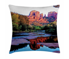 Majestic Cliffs Dawn Photo Pillow Cover