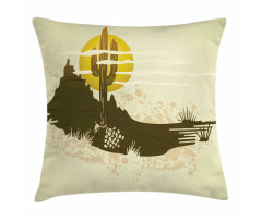 Dramatic Saguaro and Sun Pillow Cover