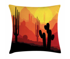 Cactus Silhouettes at Dusk Pillow Cover