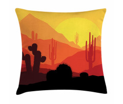 Western Cactus Silhouettes Pillow Cover