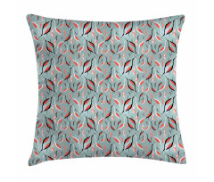 Abstract Birds and Leaves Pillow Cover