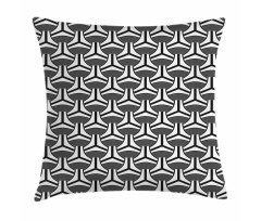 Achromatic Ovals Stripes Pillow Cover