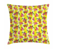 Tropical Flowers Art Pillow Cover