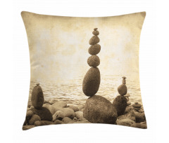 Rocks Calm Sepia Art Pillow Cover
