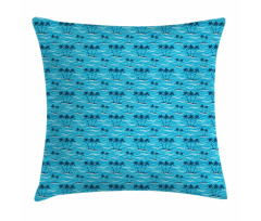Summer Sea and Palm Trees Pillow Cover