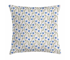 Pattern of Cornflowers Field Pillow Cover
