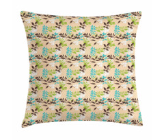 Nostalgic and Grunge Leaves Pillow Cover