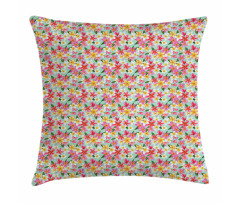 Exotic Watercolor Flowers Pillow Cover