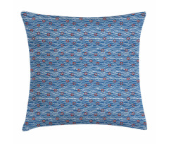 Lifebuoys Blue Sea Waves Pillow Cover