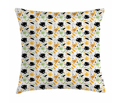 Tropical Foliage Silhouette Pillow Cover