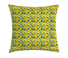 Scandinavian Flowers Leaves Pillow Cover