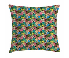 Rainbow Colored Hawaiian Pillow Cover