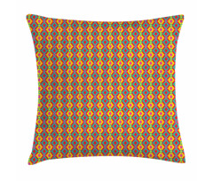 Native Folk Motif Grid Pillow Cover