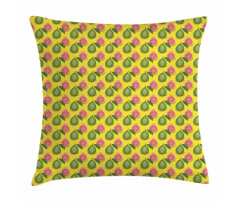 Ripe Guava Fruits Leaf Pillow Cover