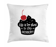 Pastry Silhouette Words Pillow Cover