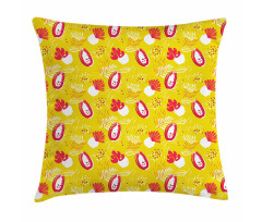 Abstract Papaya and Plants Pillow Cover