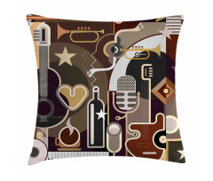 Musical Instruments Abstract Pillow Cover