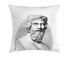 Vintage Sketch of Plato Pillow Cover