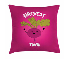 Happy Beet Character Words Pillow Cover