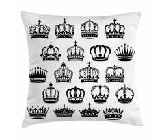 Royal Medieval Crowns Vintage Pillow Cover