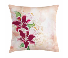 Botanical Pastel Tone Lilies Pillow Cover
