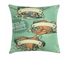 Grunge Retro Cowboy Boots Pillow Cover