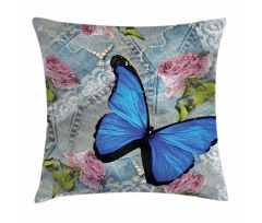 Roses Pearls and Butterly Pillow Cover